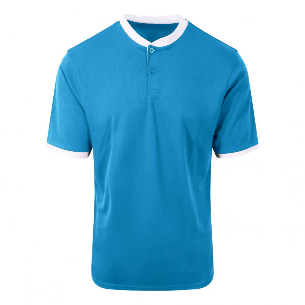 Férfi Just Cool JC044 Cool Stand Collar Sports polo -XL, Sapphire Blue/Arctic White