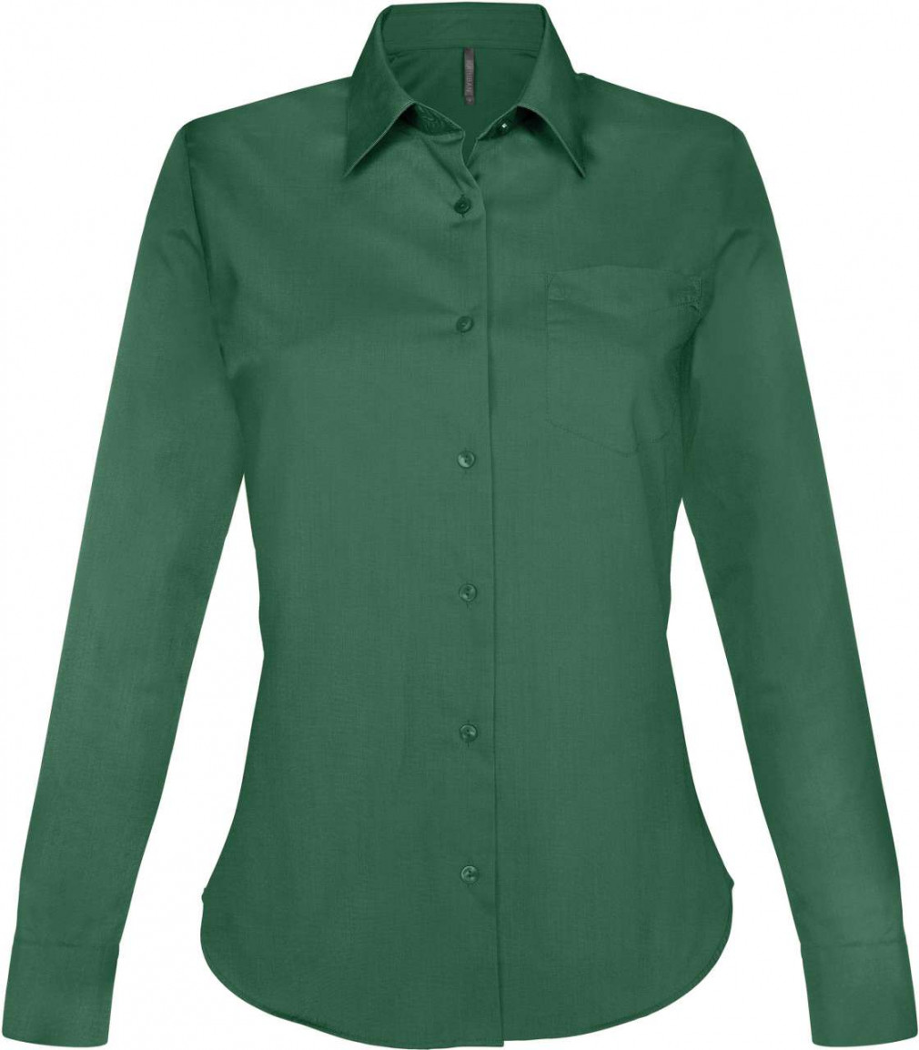 Női blúz Kariban KA549 Jessica > Ladies&#039; Long-Sleeved Shirt -XS, Forest Green
